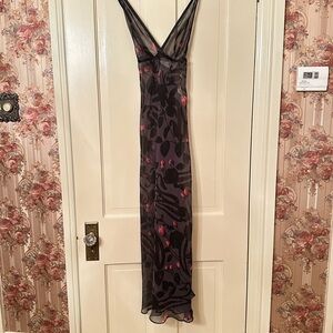 Victoria's Secret Purple and Red Maxi Sundress V-Neck Sleeveless